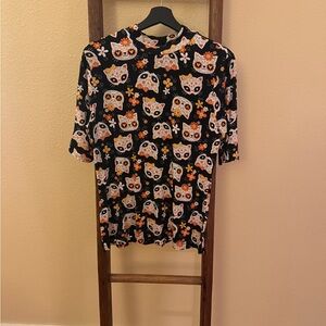 Women’s large ModCloth Cat Sugar Skull Top